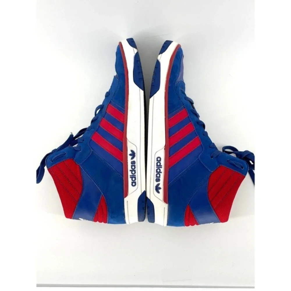 Adidas Post Player Top Vulc Mens 11.5 Basketball Sneakers Blue Red Retro Pistons